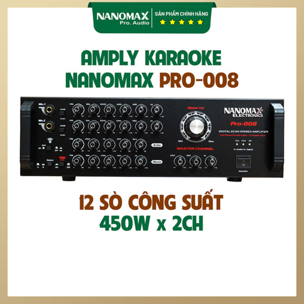 Amplifier Karaoke Nanomax Pro-008 12 Sò Kết Nối Bluetooth