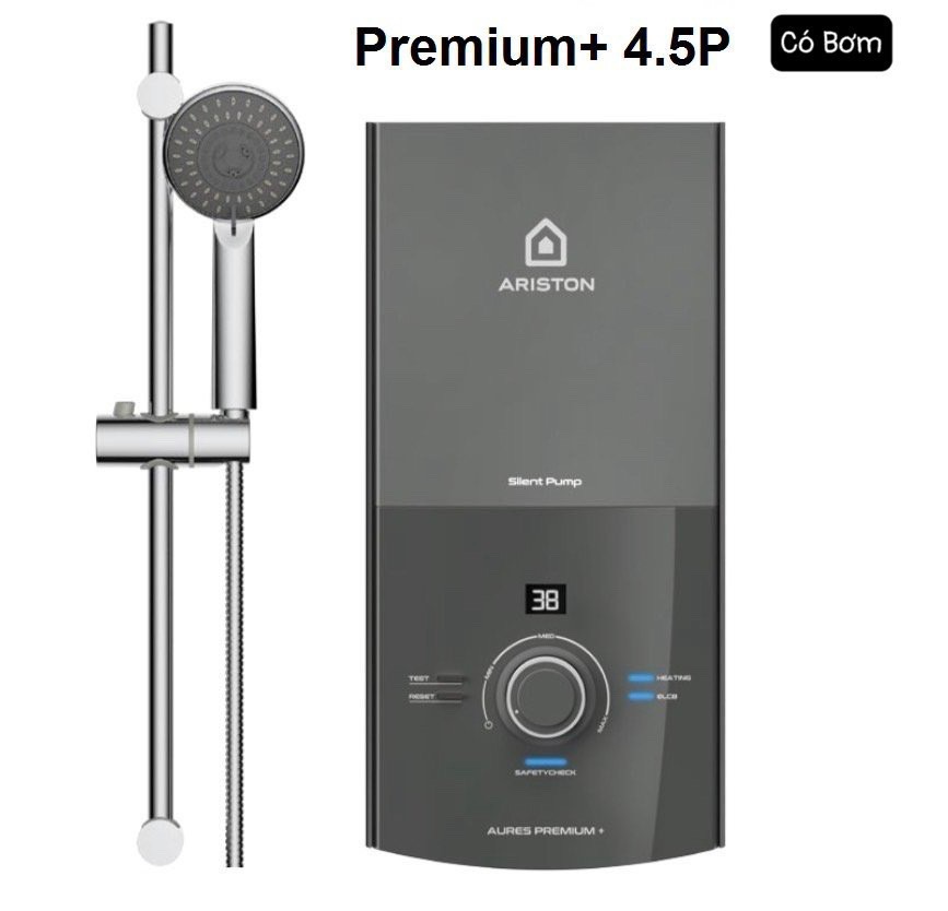 Máy nước nóng trực tiếp có bơm Ariston Aures Premium 4.5P Ivory