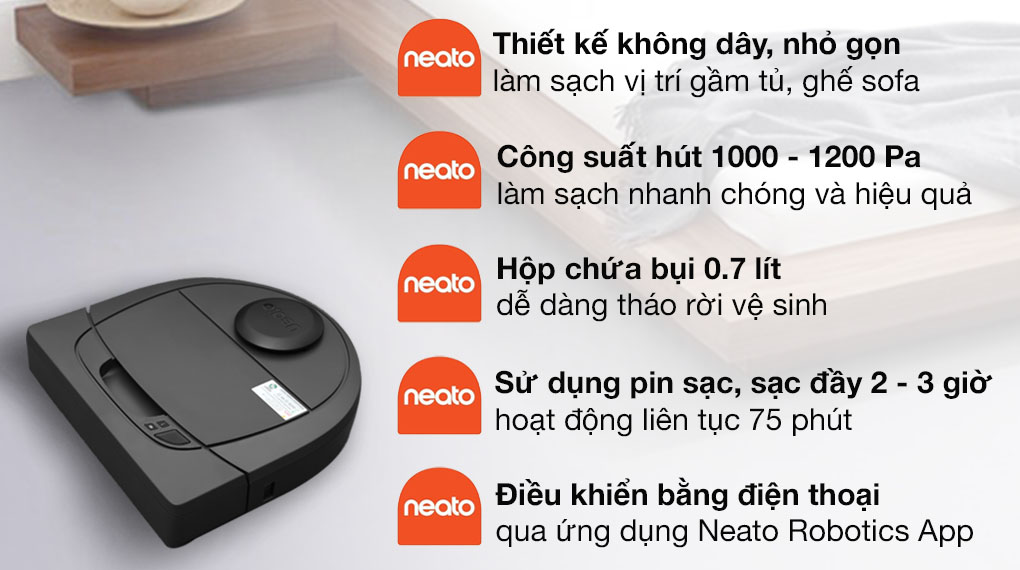Robot hút bụi Neato Botvac Connected D3