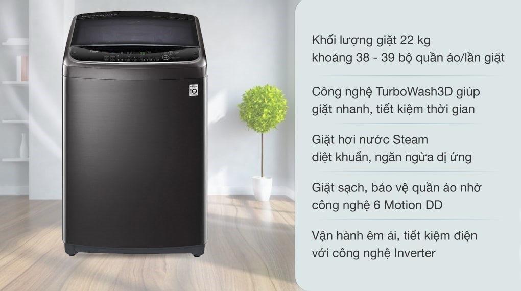 Máy giặt LG TurboWash3D Inverter 22 kg TH2722SSAK