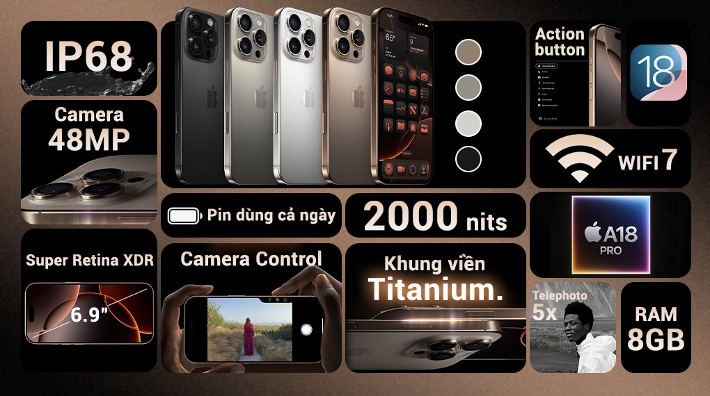 Điện thoại iPhone 16 Pro Max 256GB