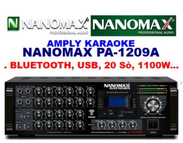 AMPLY NANOMAX PA-1209A ,1100W, bluetooth 5.0, ngõ cắm USB, thẻ nhớ