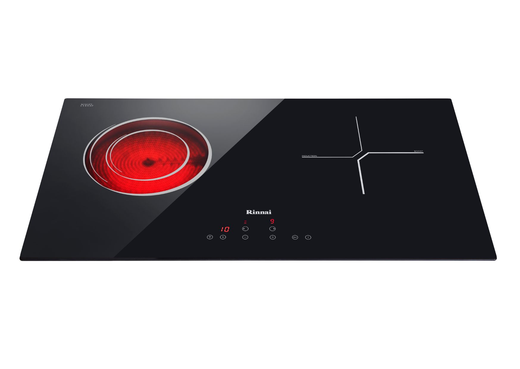 Bếp kết hợp (từ và hồng ngoại) 710mm 2 cooking zones RINNAI RB-7022HE-CB