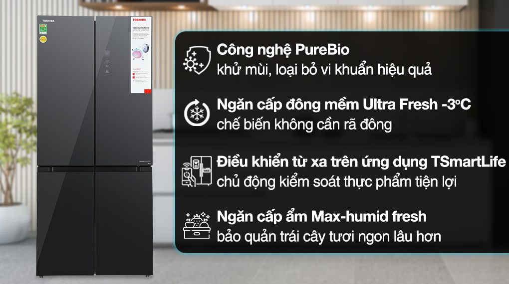 Tủ lạnh Toshiba Inverter 515 lít Multi Door GR-RF670WI-PGV(A9)-BG