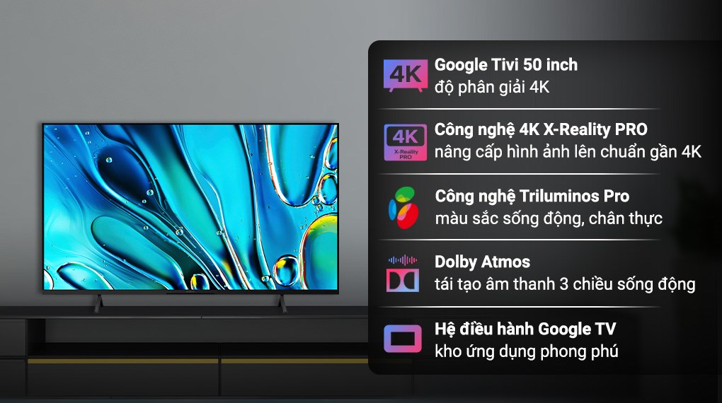 Google Tivi Sony 4K 50 inch K-50S30