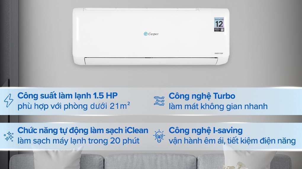 Điều hòa Casper Inverter 12000 BTU TC-12IS36