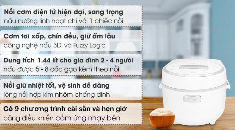 Nồi cơm điện tử Cuckoo 1.44 lít CR-0810F